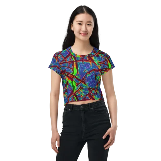 Luminous Crackle on a Crop Tee