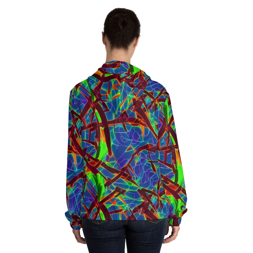 Luminous Crackle on Women's Full-Zip Hoodie — Back On Person