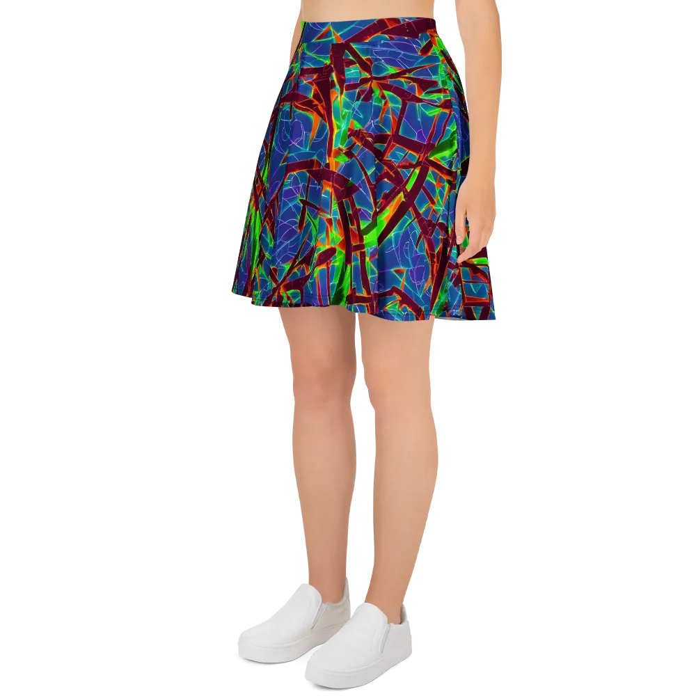 Luminous Crackle on Skater Skirt — Left