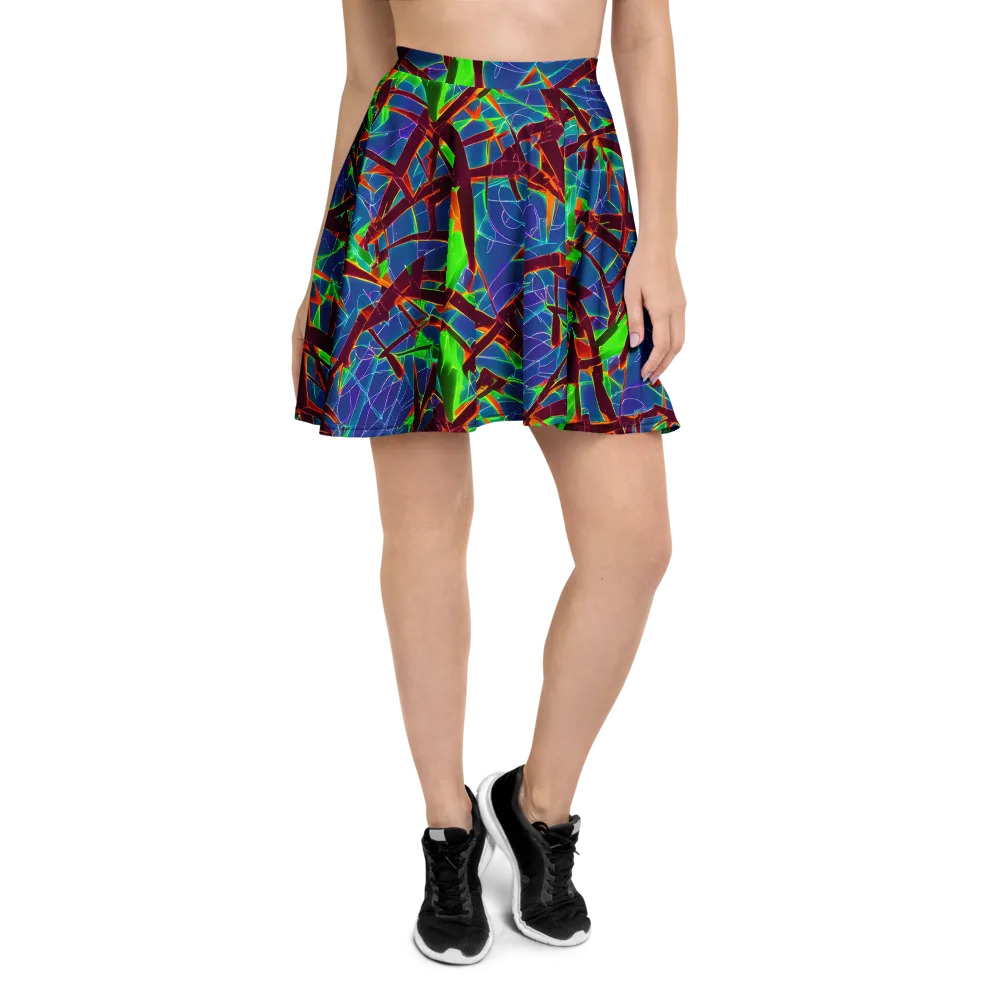 Luminous Crackle on Skater Skirt — Front