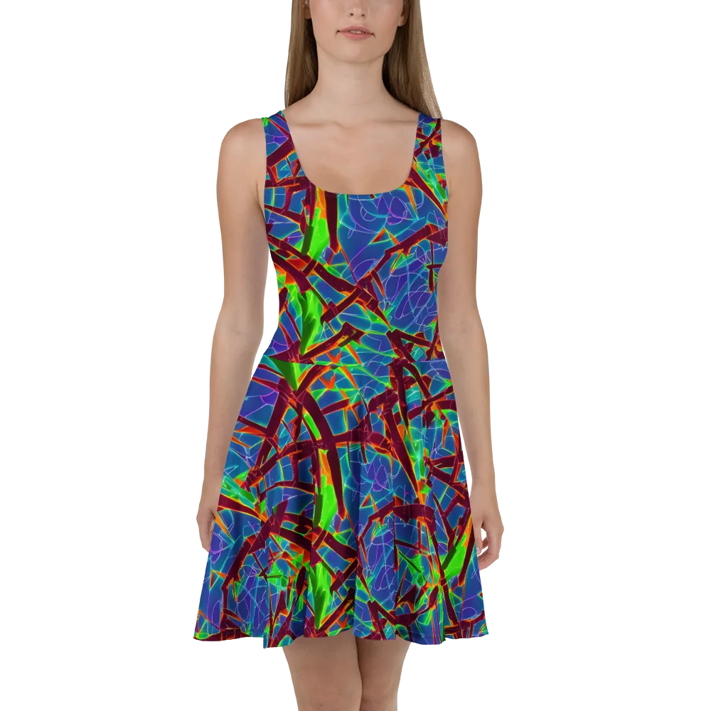 Luminous Crackle on Skater Dress — Front