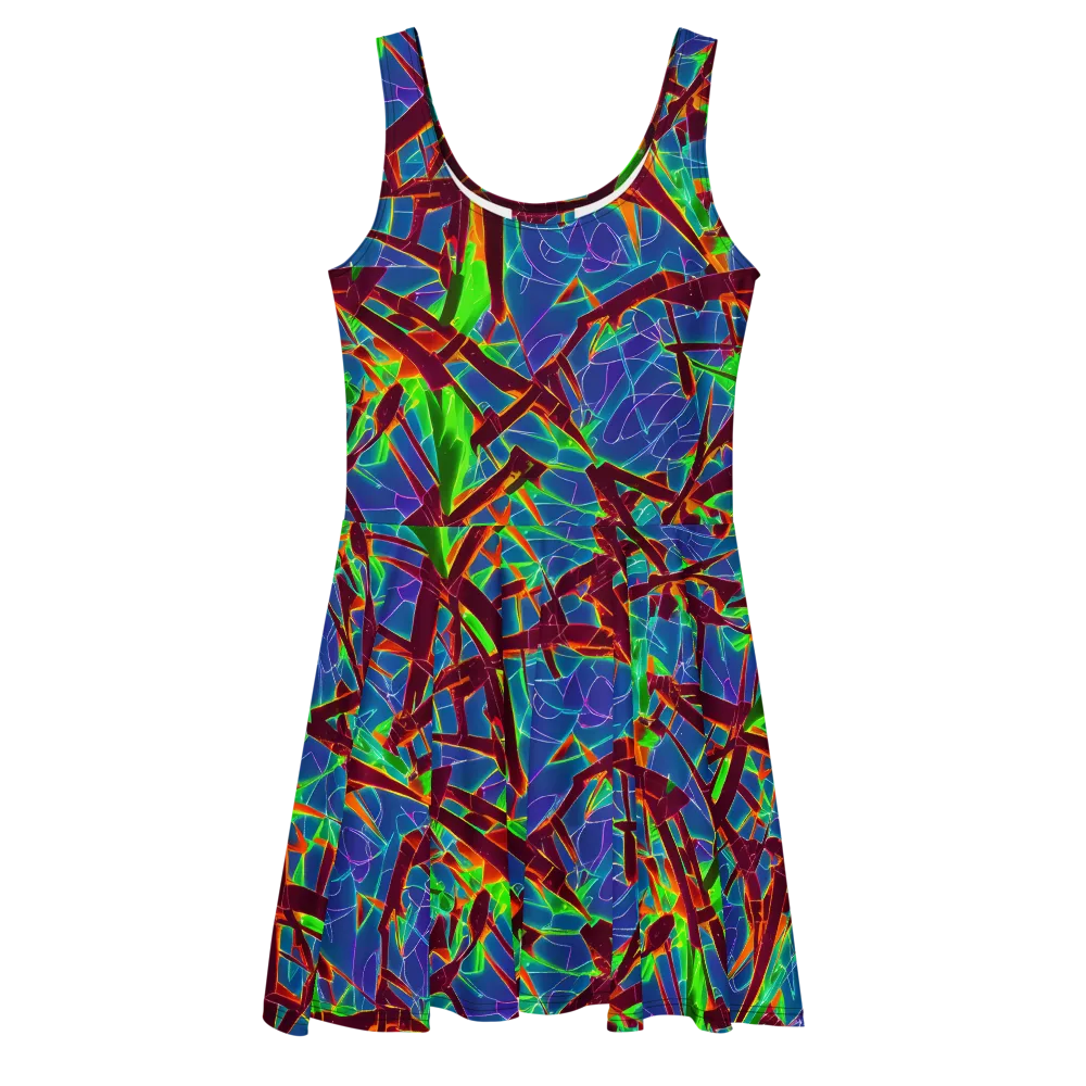 Luminous Crackle on Skater Dress — Front