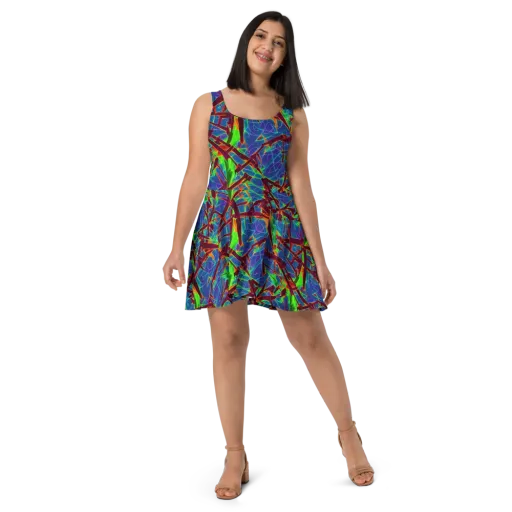 Luminous Crackle on a Skater Dress