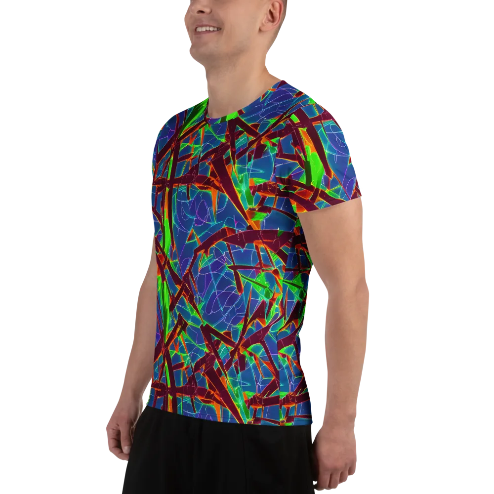 Luminous Crackle on Men's Athletic T-Shirt — Left