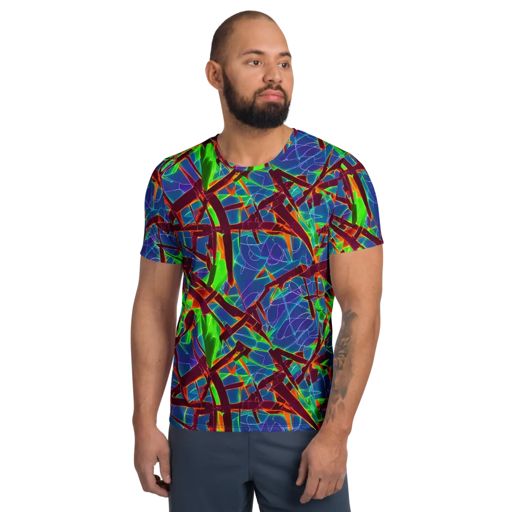 Luminous Crackle on Men's Athletic T-Shirt — Front