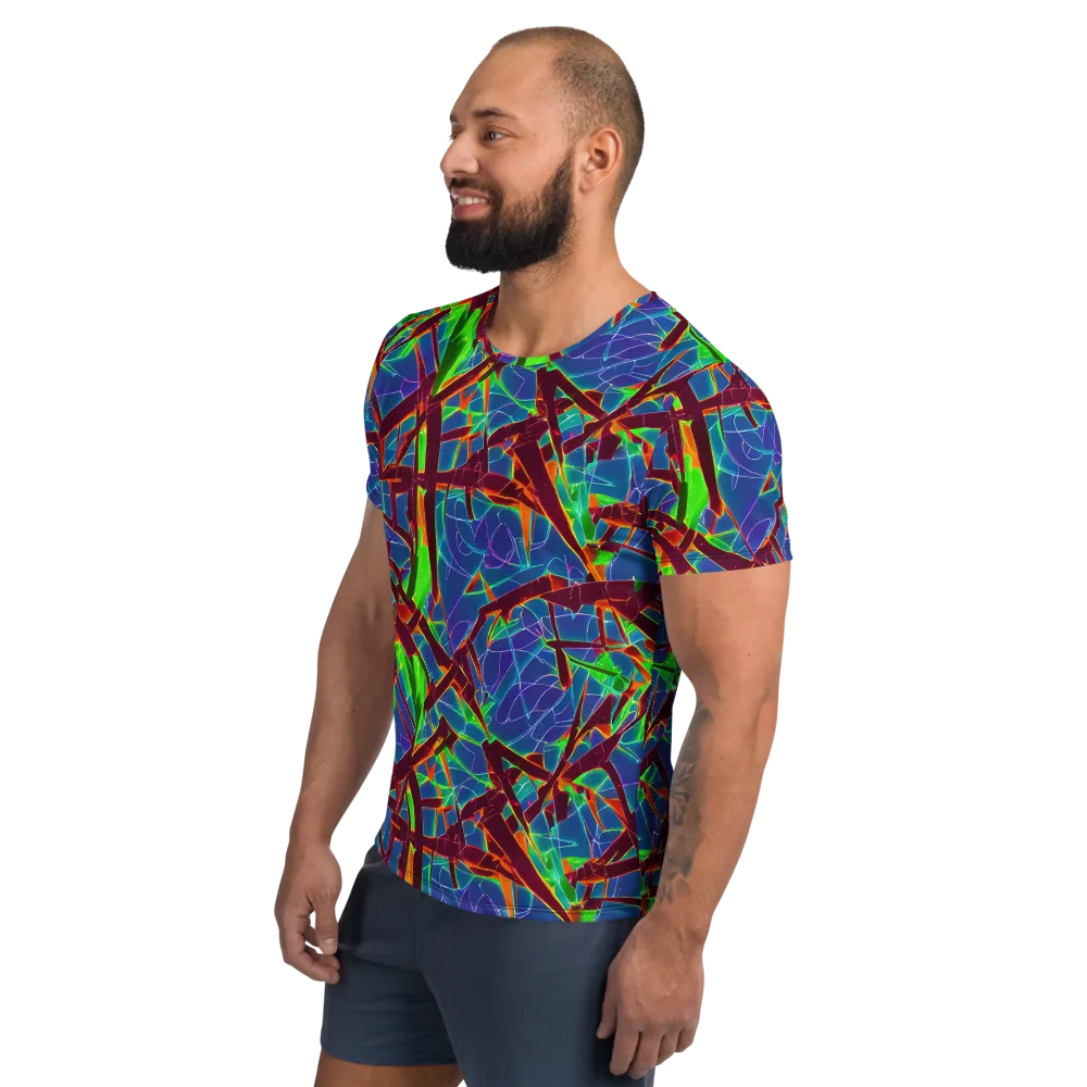 Luminous Crackle on Men's Athletic T-Shirt — Left