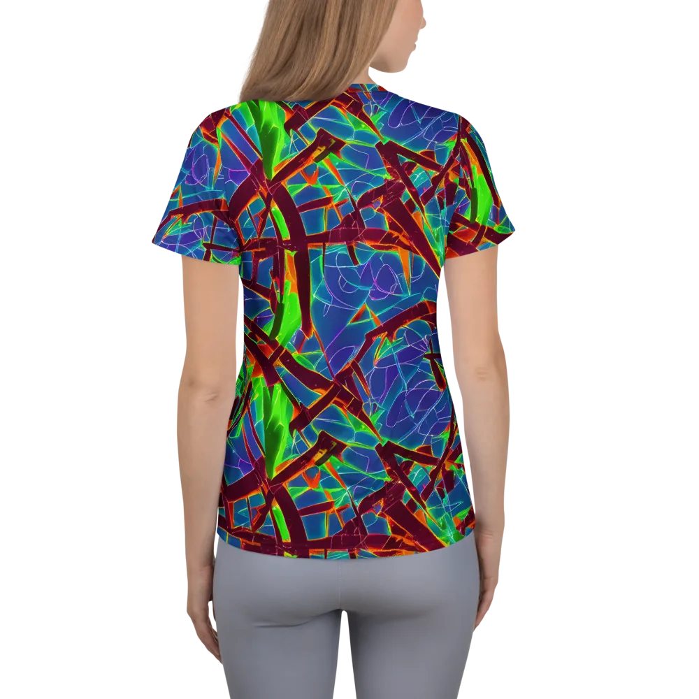 Luminous Crackle on Women's Athletic T-Shirt — Back