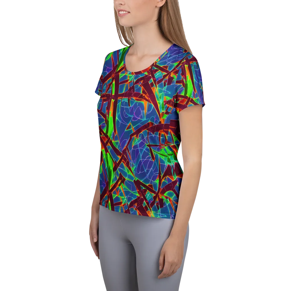 Luminous Crackle on Women's Athletic T-Shirt — Left