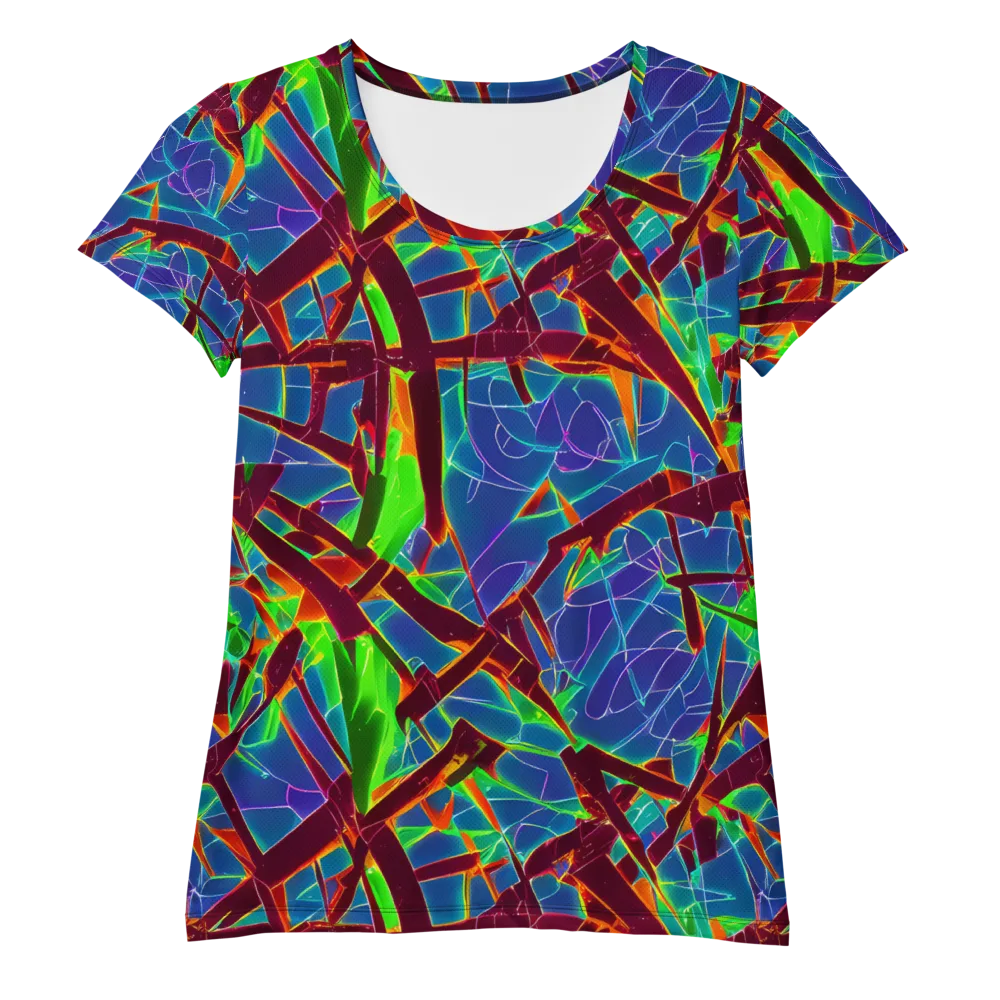 Luminous Crackle on Women's Athletic T-Shirt — Front