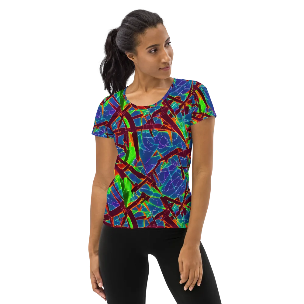 Luminous Crackle on Women's Athletic T-Shirt — Front