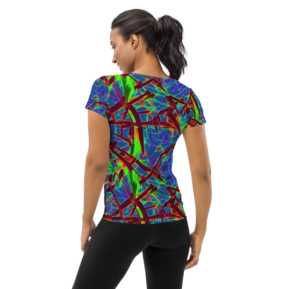 Luminous Crackle on Women's Athletic T-Shirt — Back