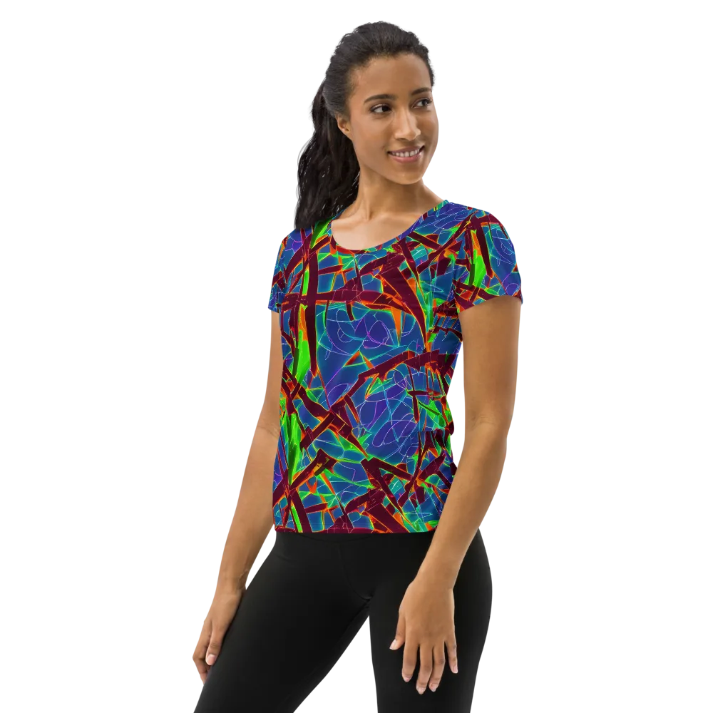 Luminous Crackle on Women's Athletic T-Shirt — Left