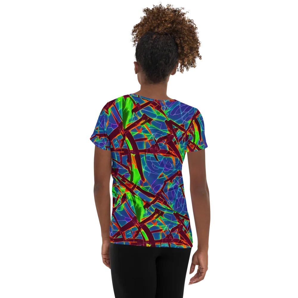 Luminous Crackle on Women's Athletic T-Shirt — Back