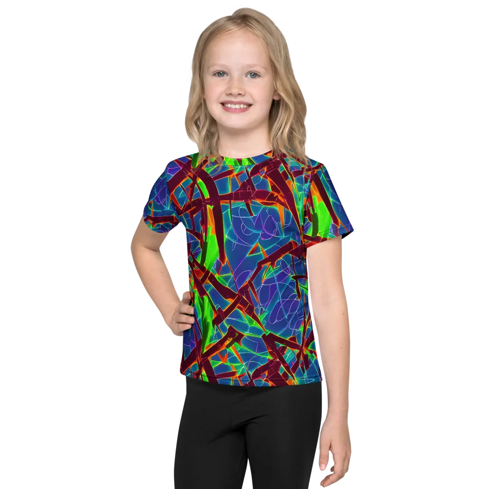 Luminous Crackle on Kids Crew Neck T-Shirt — Front