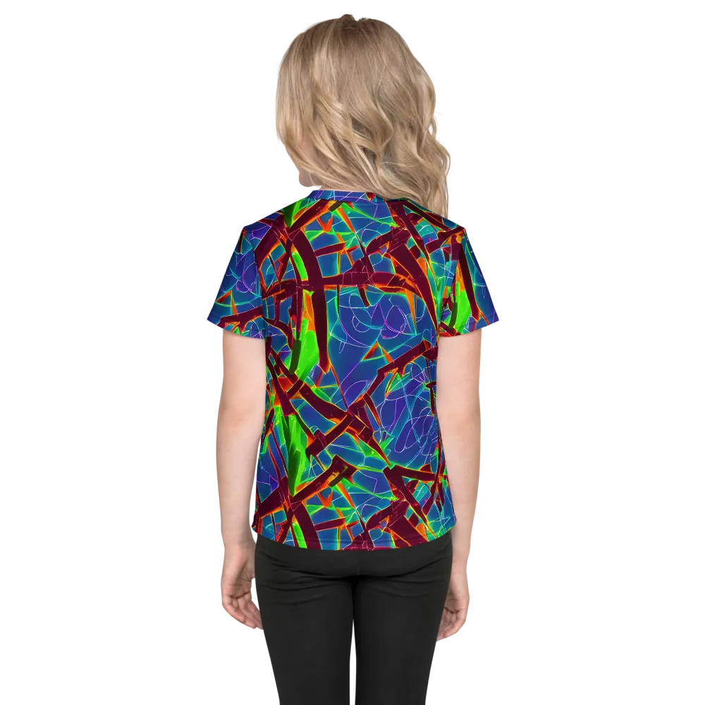 Luminous Crackle on Kids Crew Neck T-Shirt — Back