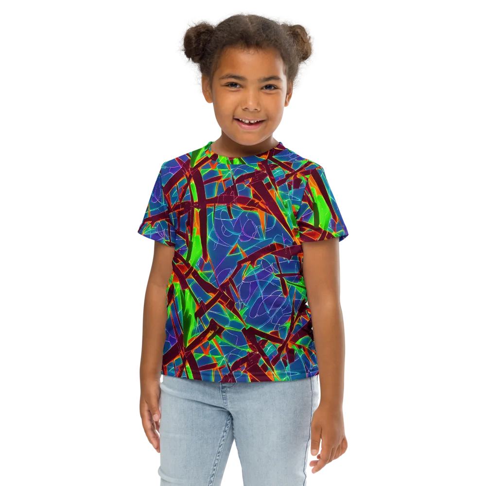 Luminous Crackle on Kids Crew Neck T-Shirt — Front