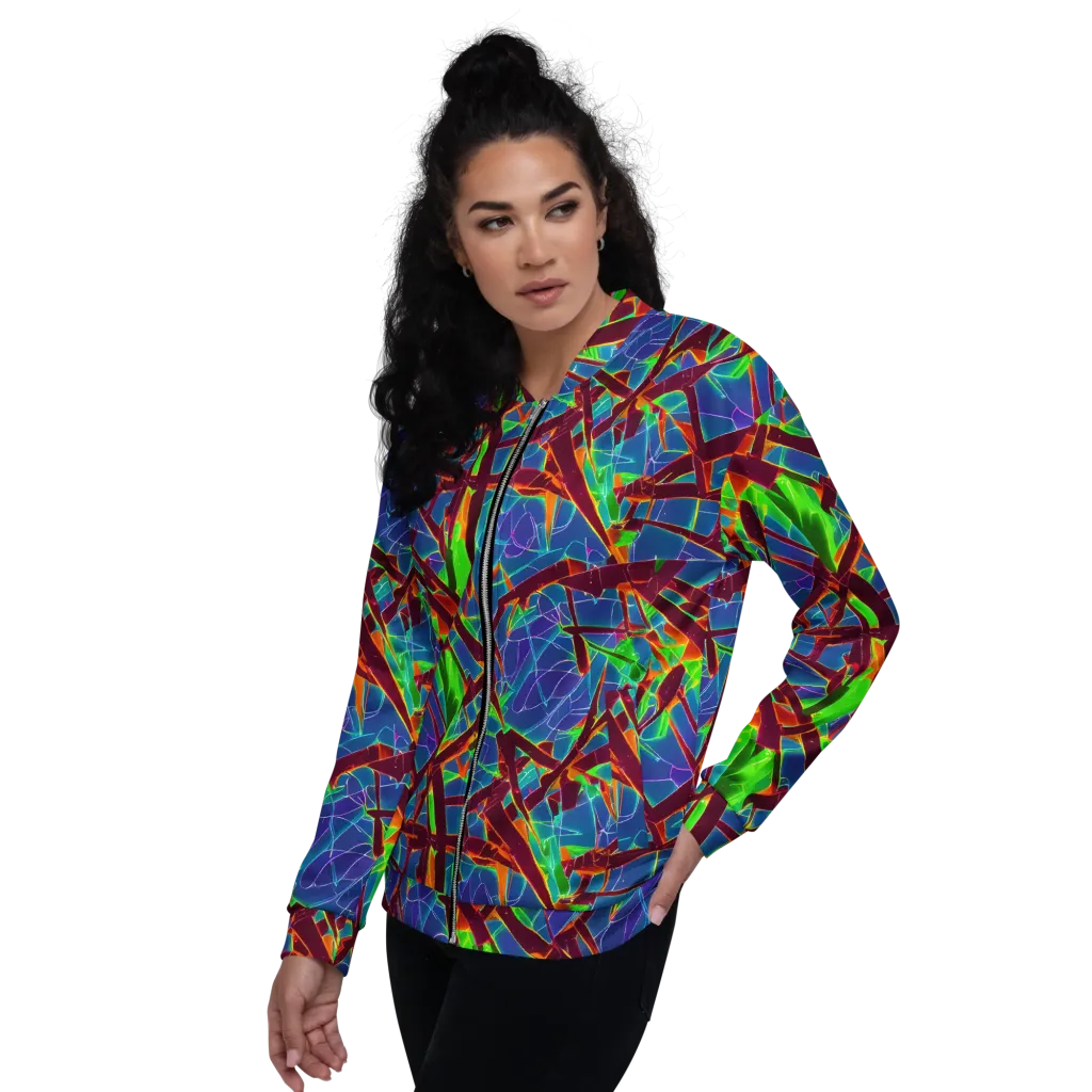 Luminous Crackle on Bomber Jacket — Left