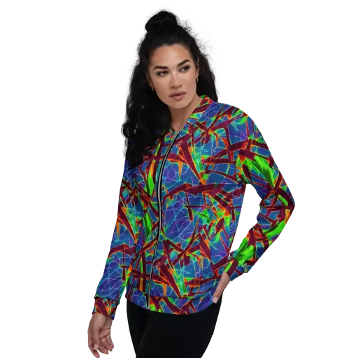 Luminous Crackle on a Bomber Jacket
