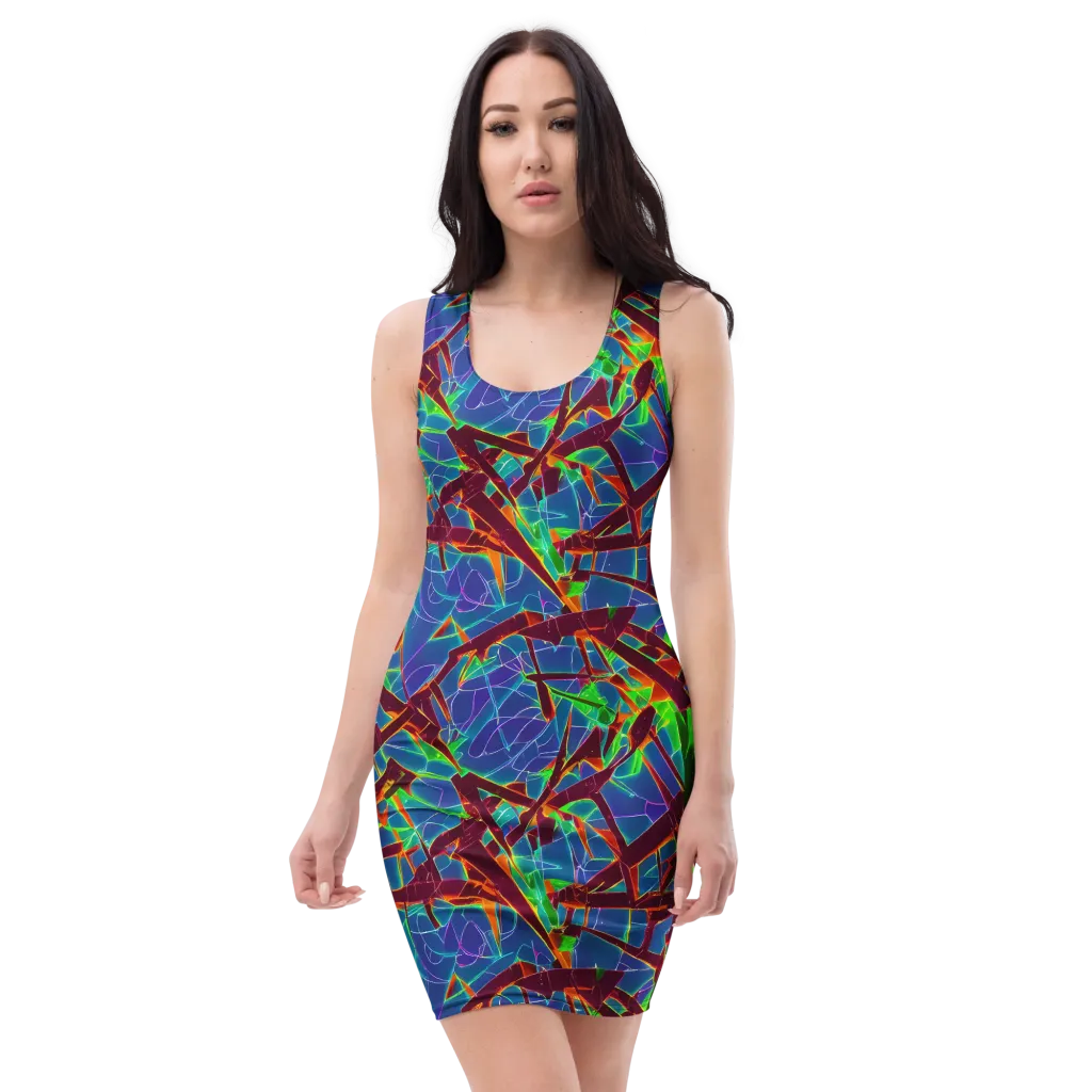 Luminous Crackle on Bodycon Dress — Front