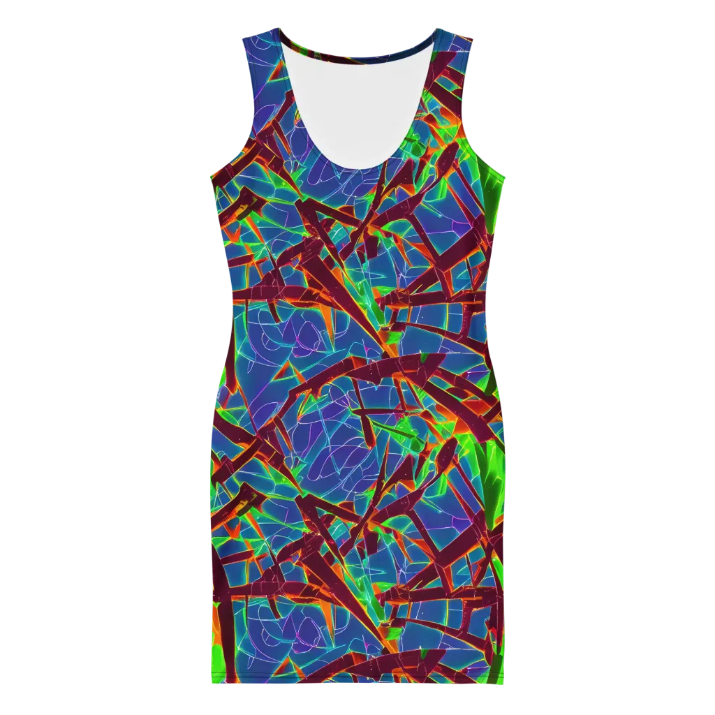 Luminous Crackle on Bodycon Dress — Front