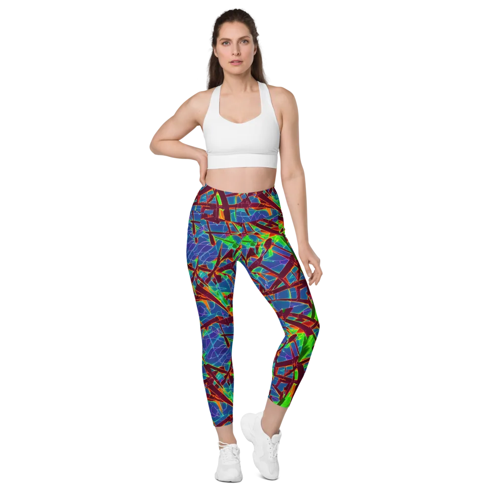 Luminous Crackle on Leggings with Pockets — Front