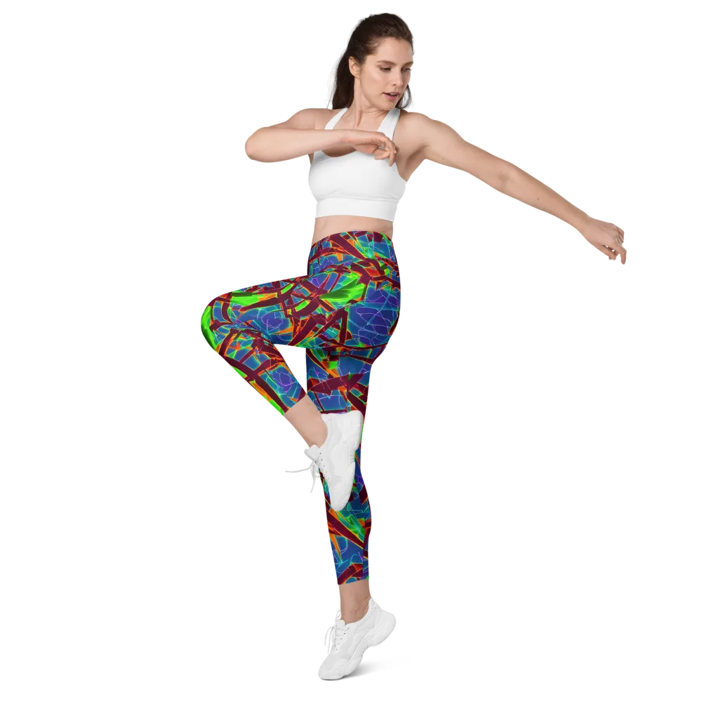 Luminous Crackle on Leggings with Pockets — Left Front
