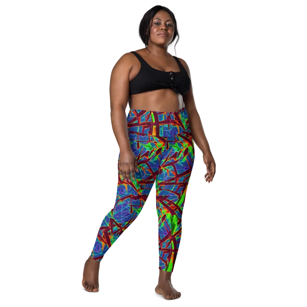 Luminous Crackle on Leggings with Pockets — Front