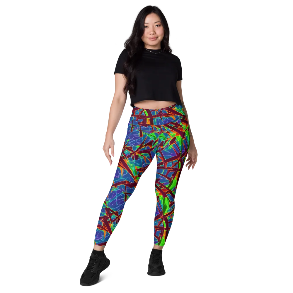 Luminous Crackle on Leggings with Pockets — Front