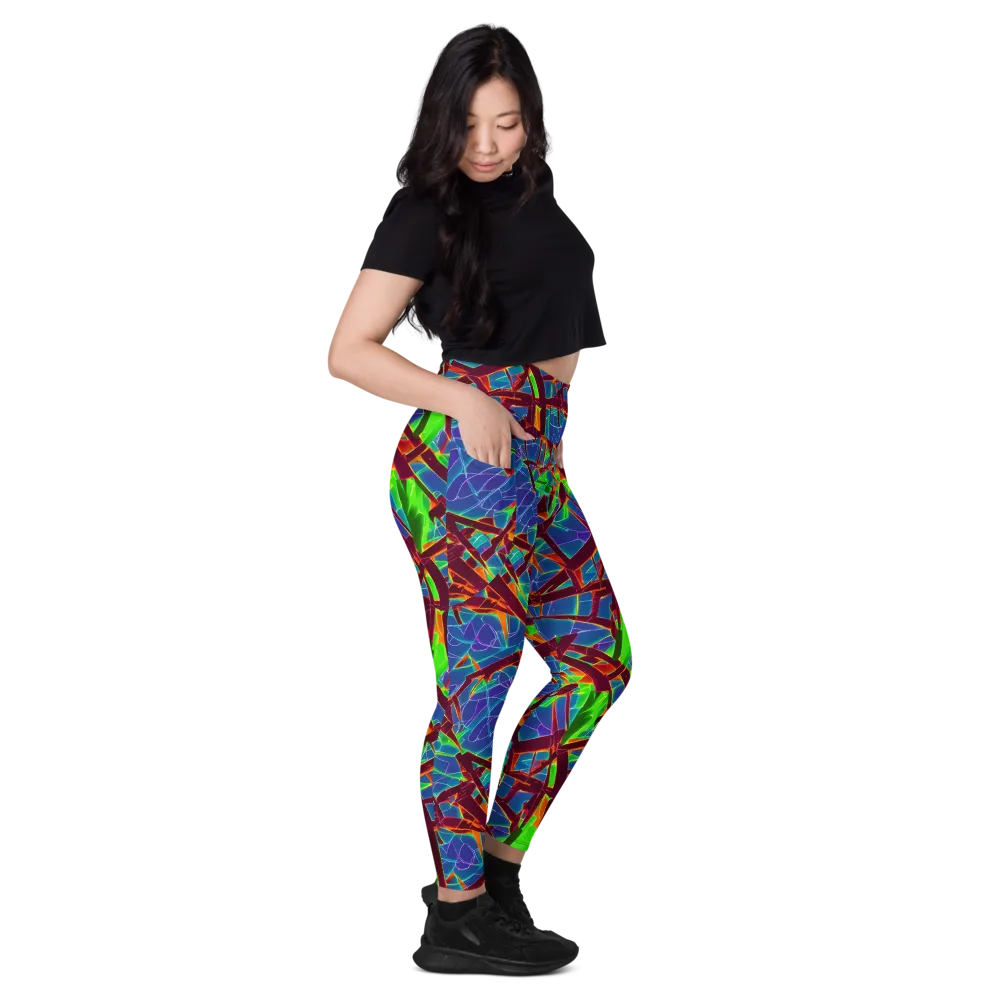 Luminous Crackle on Leggings with Pockets — Right