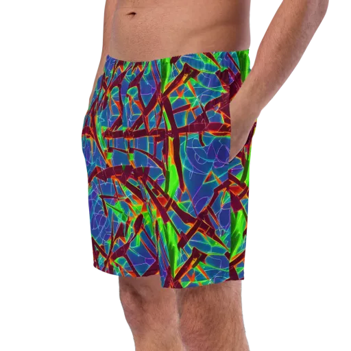 Luminous Crackle on a Swim Trunks