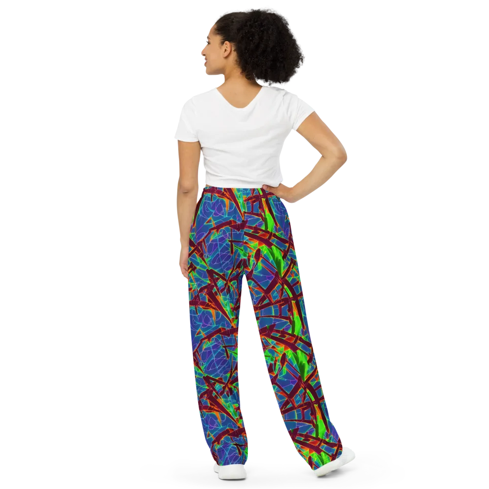 Luminous Crackle on Wide-Leg Pants — Back