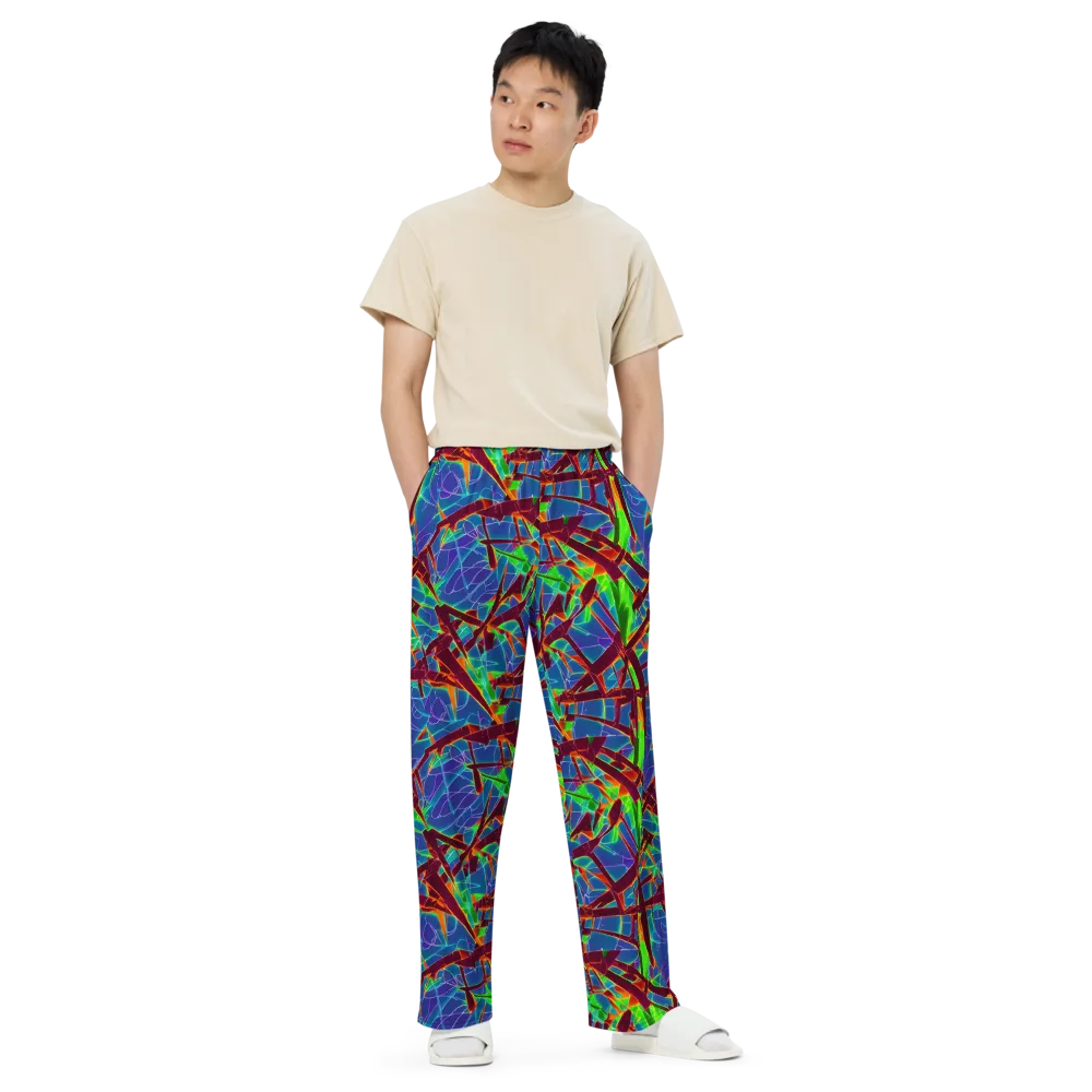 Luminous Crackle on Wide-Leg Pants — Front