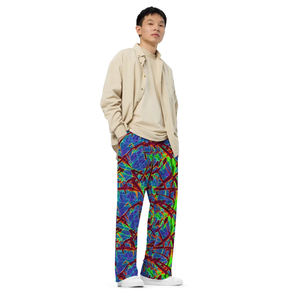 Luminous Crackle on Wide-Leg Pants — Right Front