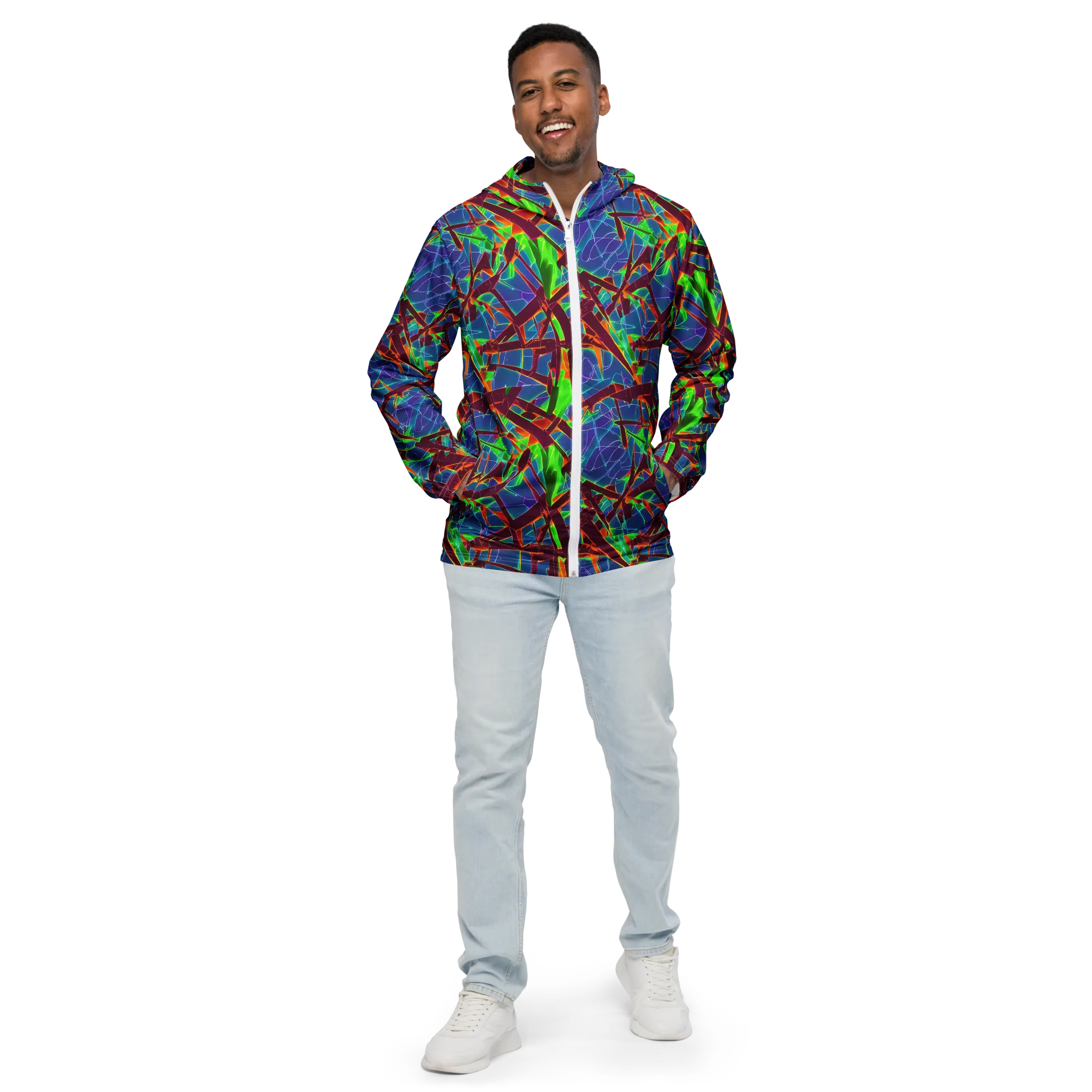 Luminous Crackle on Men's Windbreaker — Front