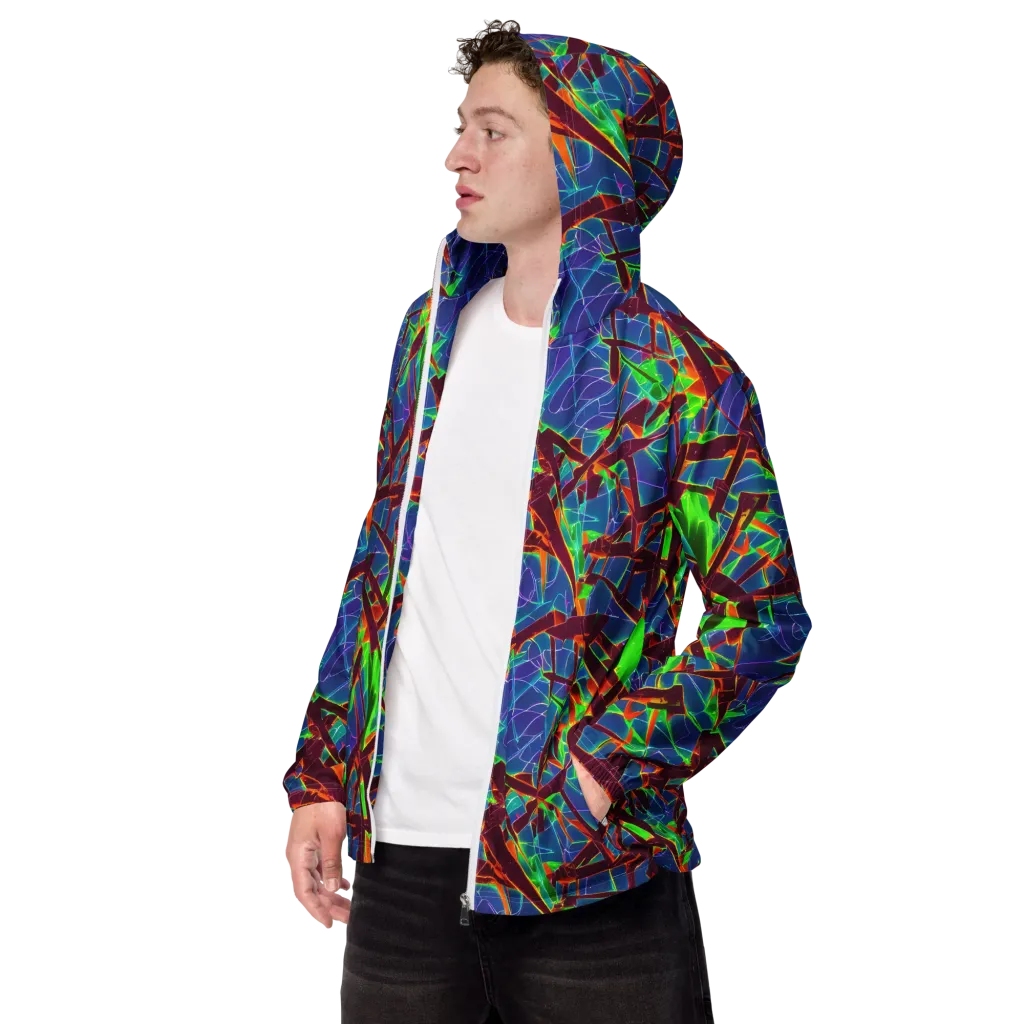 Luminous Crackle on Men's Windbreaker — Left Front