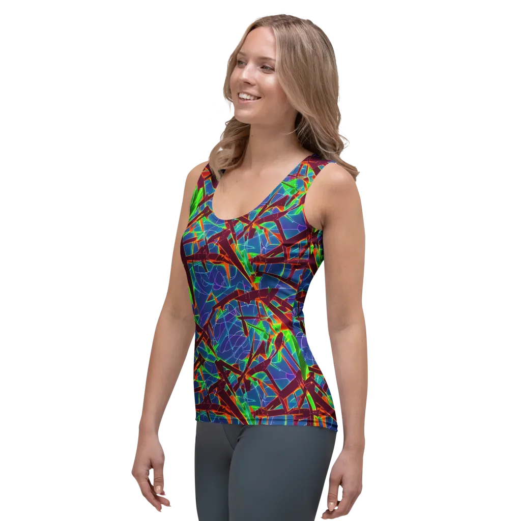 Luminous Crackle on Women's Tank Top — Left Front