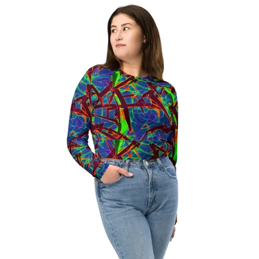 Luminous Crackle on a Long Sleeve Crop Top