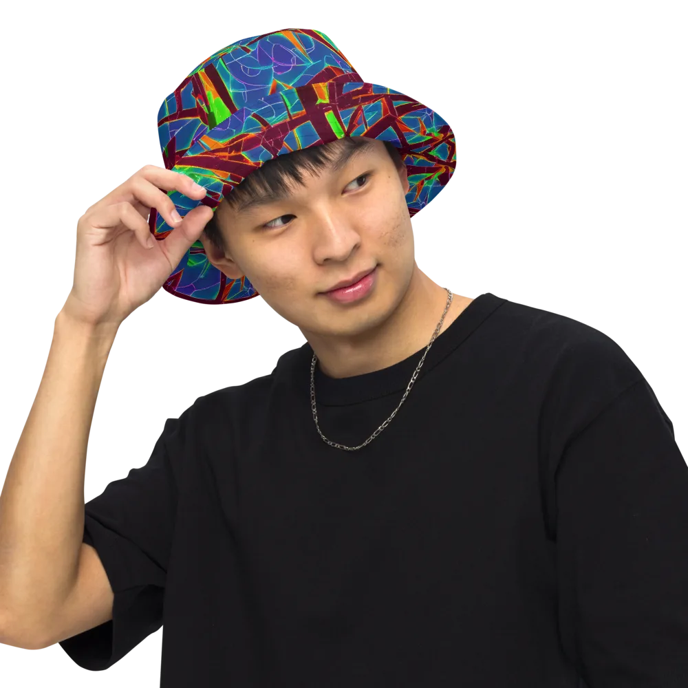 Luminous Crackle on Reversible Bucket Hat — Front Inside