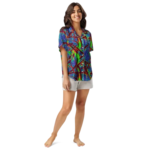 Luminous Crackle on a Women's Short Sleeve Pajama Top