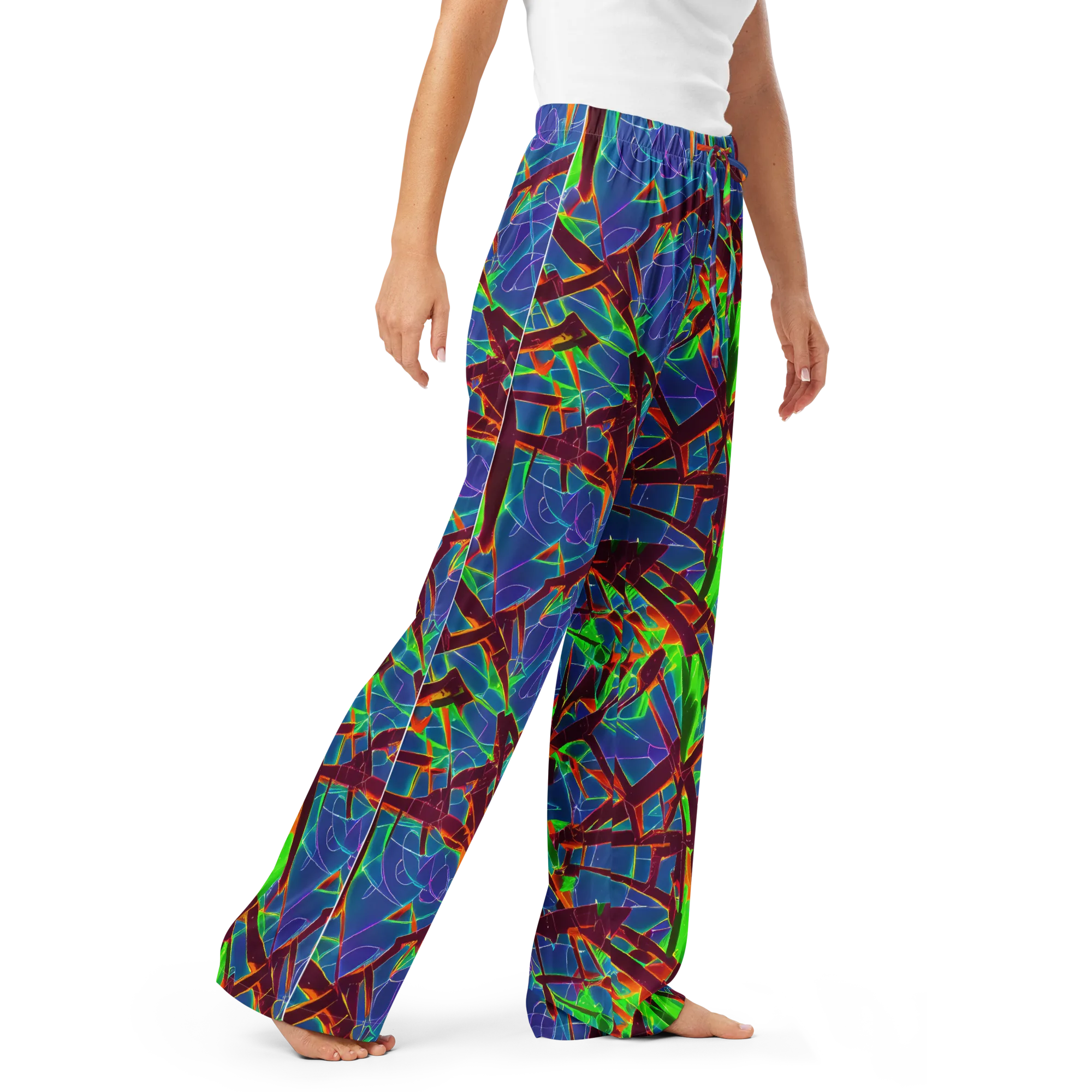 Luminous Crackle on Women's Pajama Pants — Right Front