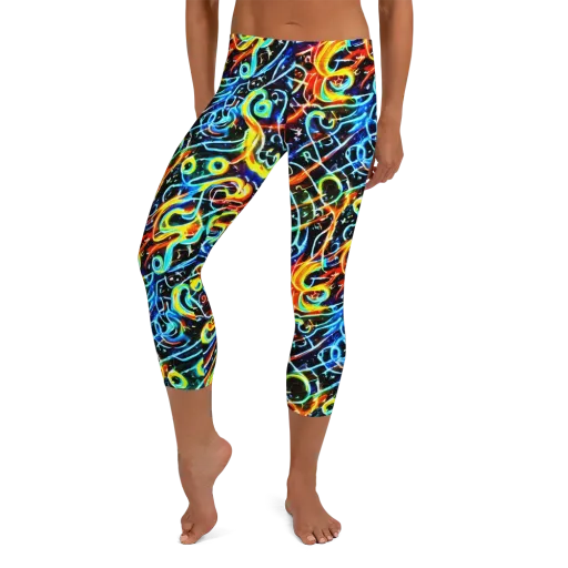 Starlit Scribble on a Capri Leggings