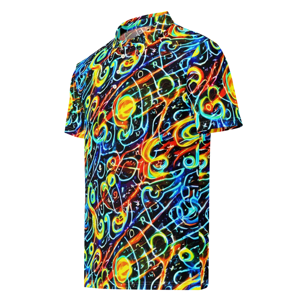 Starlit Scribble on Men's Slim Fit Polo Shirt — Left Front