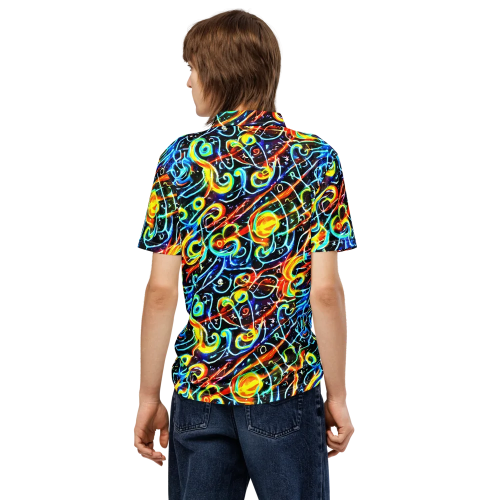 Starlit Scribble on Men's Slim Fit Polo Shirt — Back