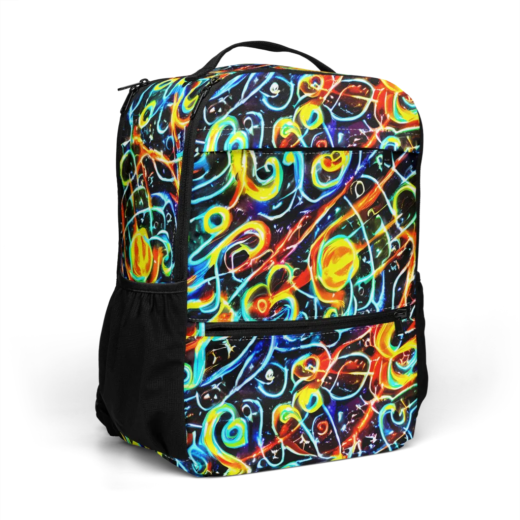 Starlit Scribble on Utility Backpack — Right Front