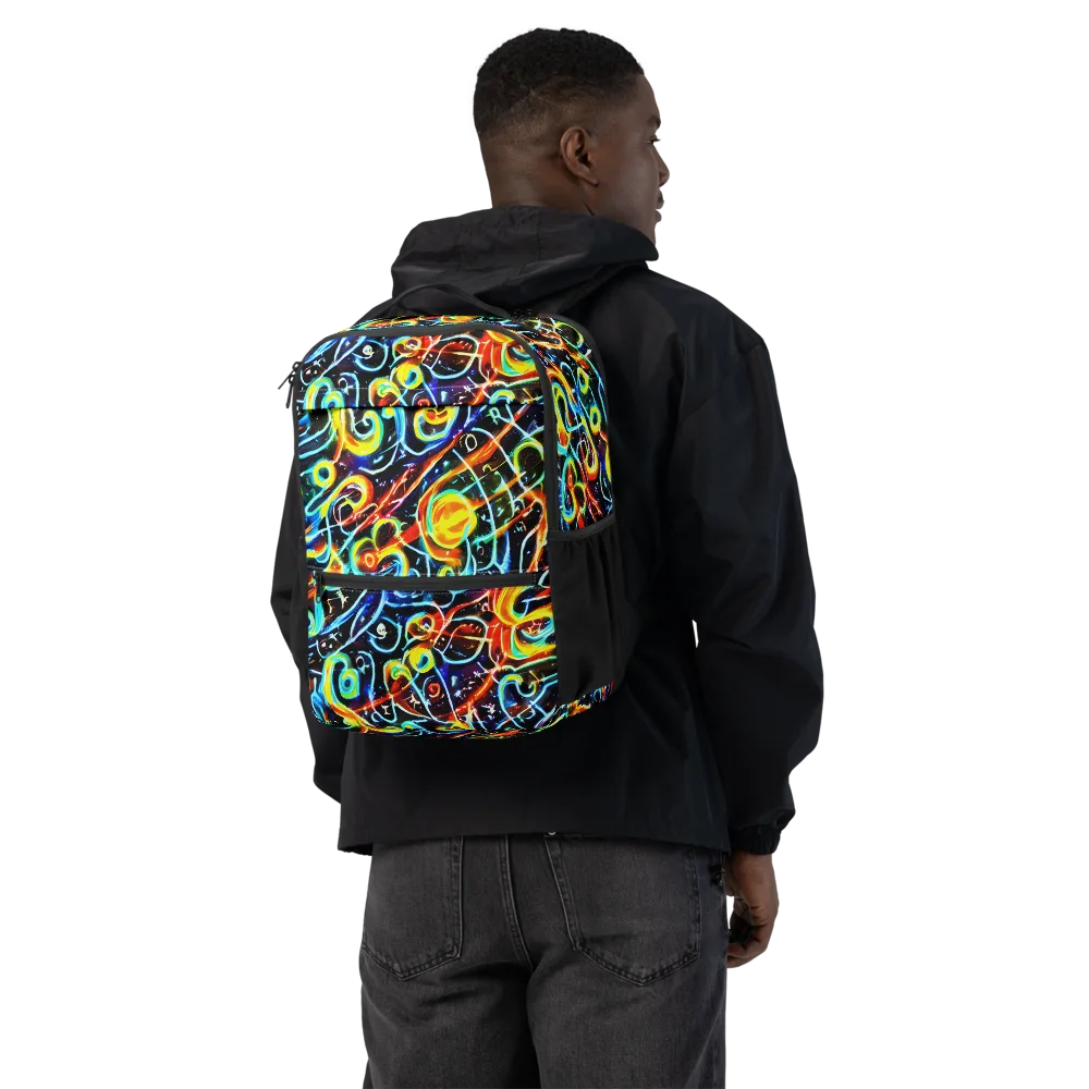 Starlit Scribble on Utility Backpack — Back