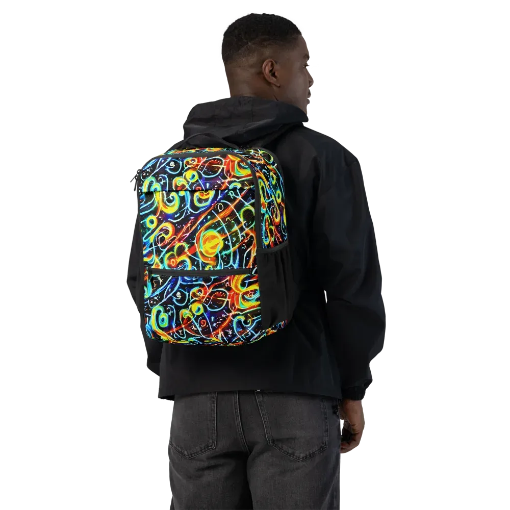 Starlit Scribble on Utility Backpack — Back