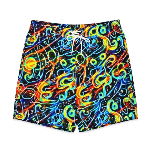 Starlit Scribble on a Men's Board Shorts