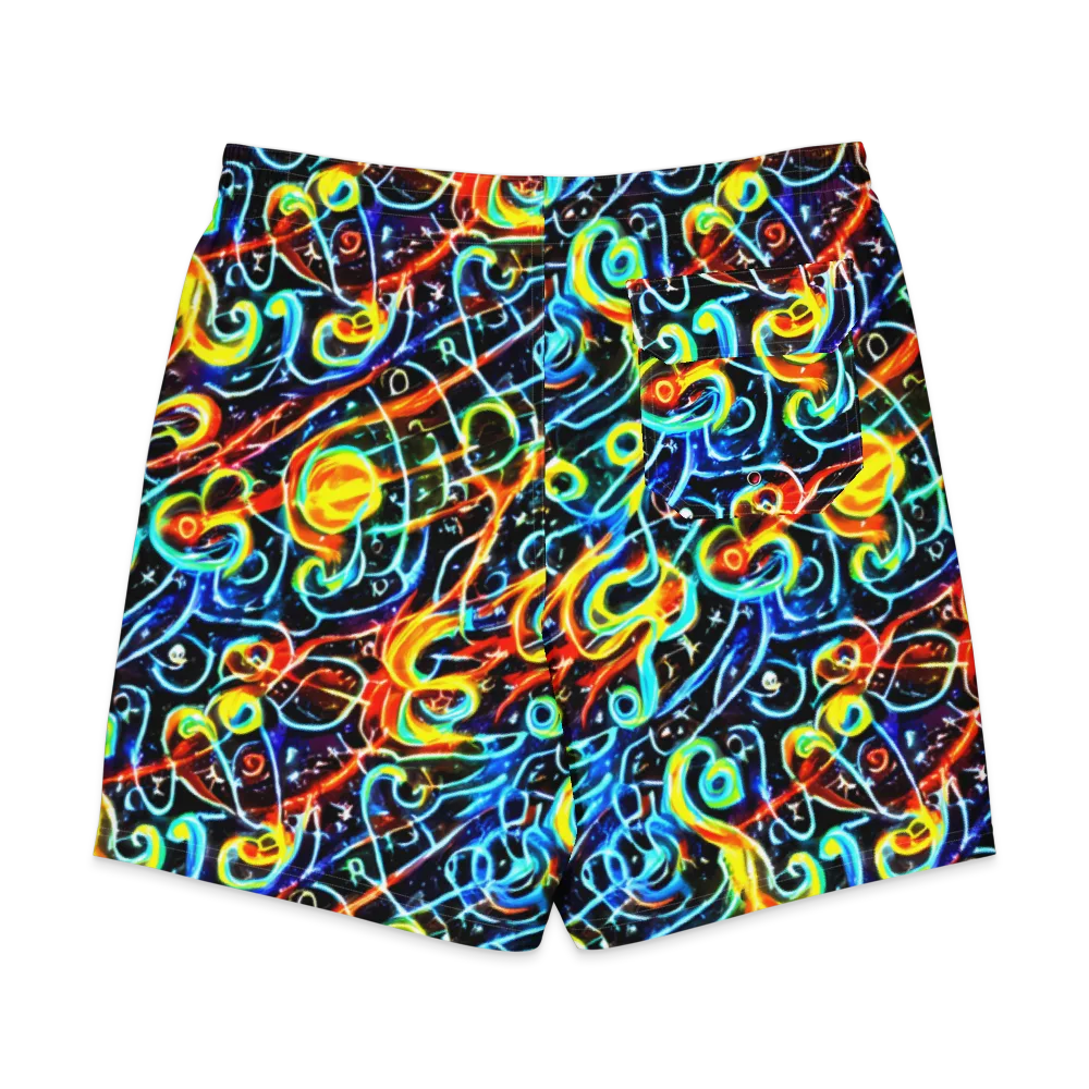 Starlit Scribble on Men's Board Shorts — Back
