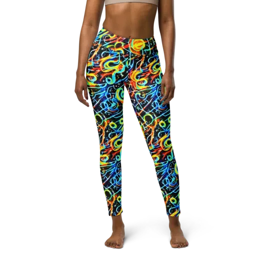 Starlit Scribble on a Yoga Leggings
