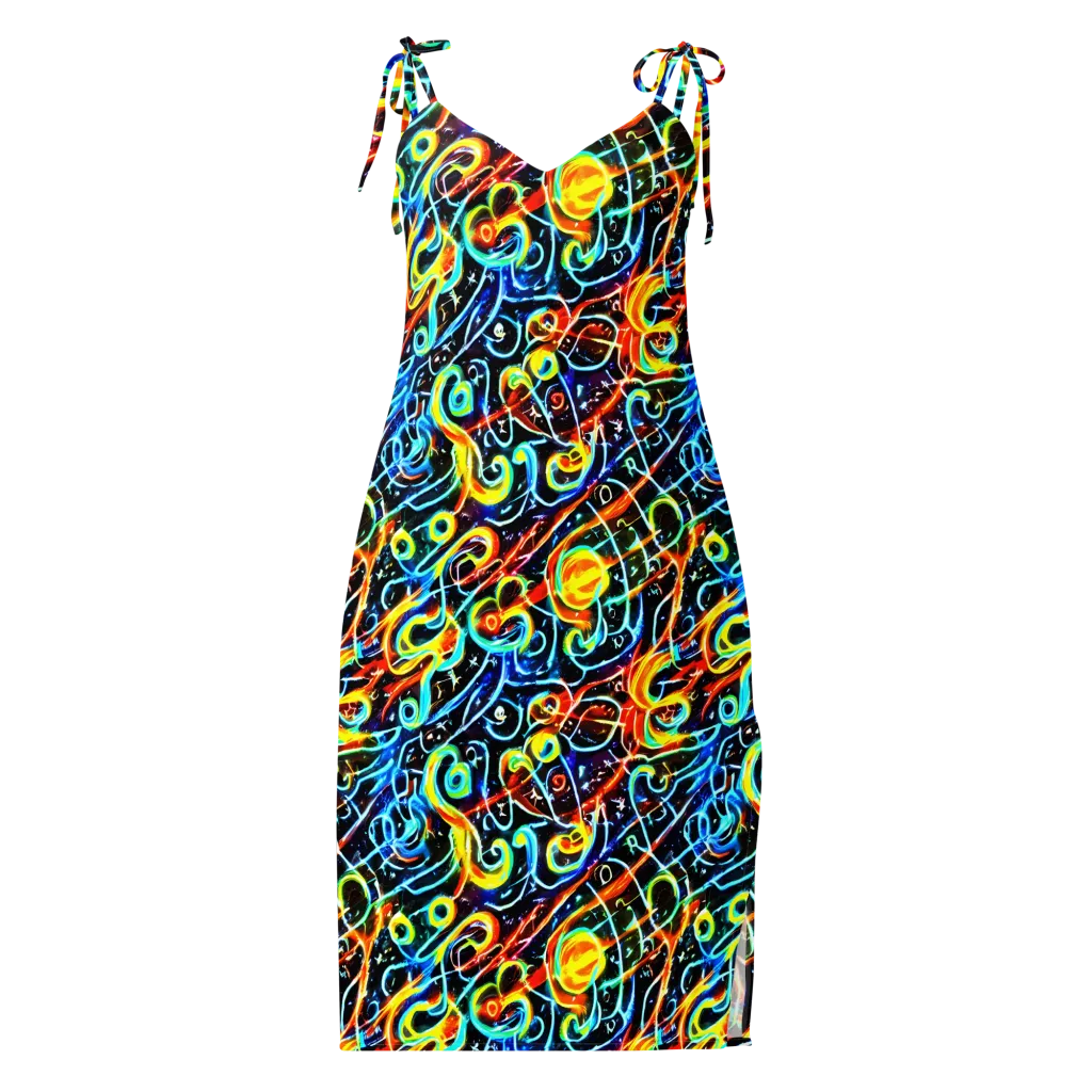 Starlit Scribble on Slip Dress — Front